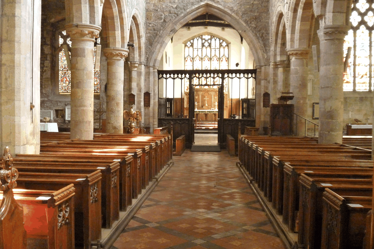 The nave of St Mary’s prepared for worship